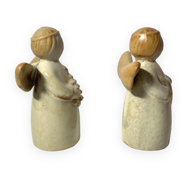 Angel Primitive Figurines Earthenware Christmas Collection by Lincolnshire 2 PC‎ - Picture 3 of 12